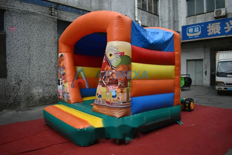 Castillo inflable con temática de granja de 3x3 metros para fiestas infantiles