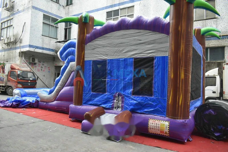 Combo acuático Purple Crush con resbaladilla y alberca inflable desmontable