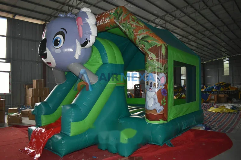 Combo inflable temática oso koala con resbaladilla para fiestas infantiles