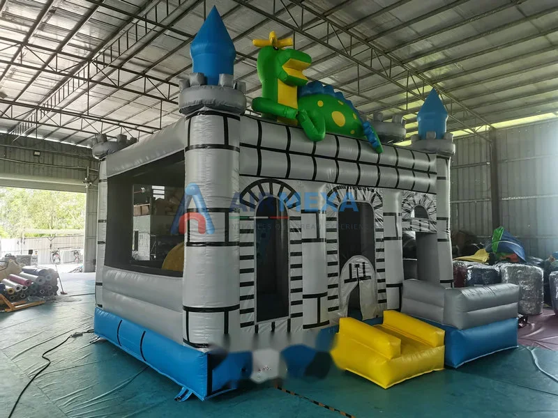 Castillo inflable combo Dragon Kingdom con resbaladilla y temática de dragones