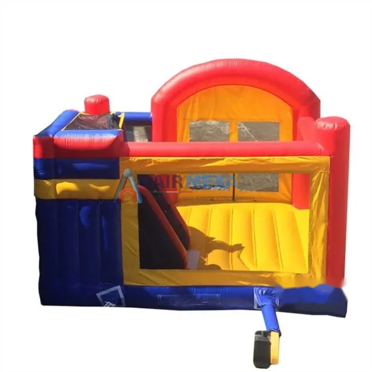 Combo inflable compacto con brincolín y resbaladilla para fiestas de cumpleaños