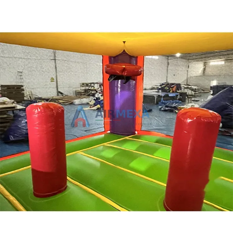 Combo inflable wet/dry con resbaladilla, alberca y aro de básquetbol