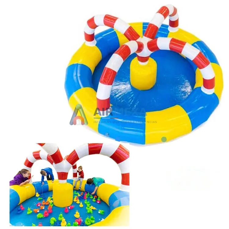 Alberca inflable con juego de pesca de patitos flotantes para eventos