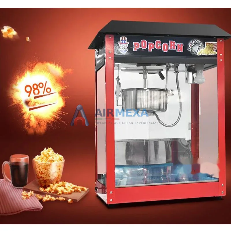 Máquina de palomitas eléctrica comercial compacta para eventos y ferias