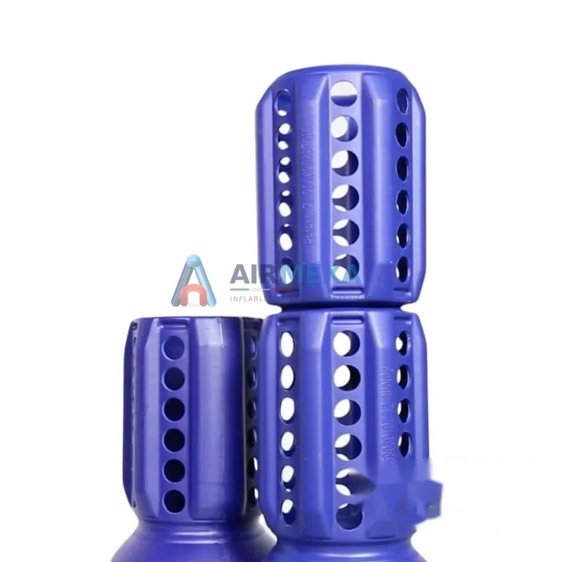 Cono deflactor acoplado a soplador de aire para desinflar un inflable comercial
