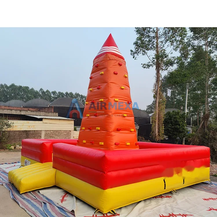 Muro escalador inflable comercial de 6 metros con soplador y colchón de aterrizaje