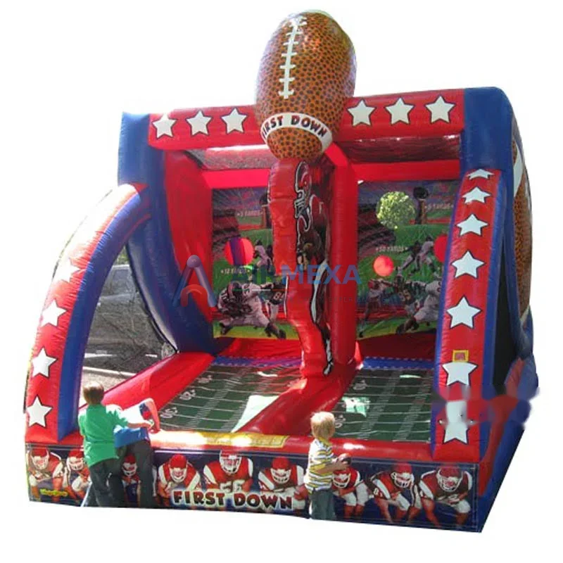 Juego inflable First Down de futbol americano con tablero de puntería