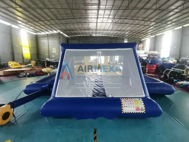 Cancha de fútbol inflable de 12x6 metros instalada para torneo deportivo
