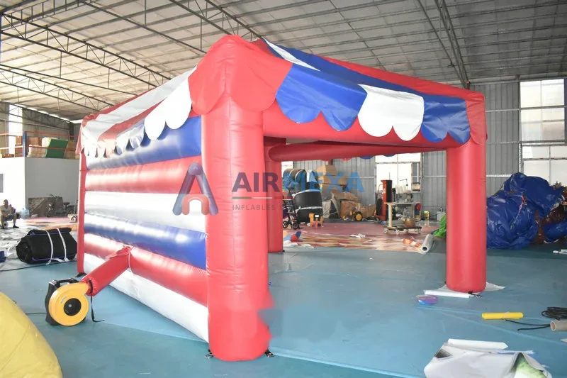 Carpa inflable de evento de 4x5 metros montada en exterior para stand comercial