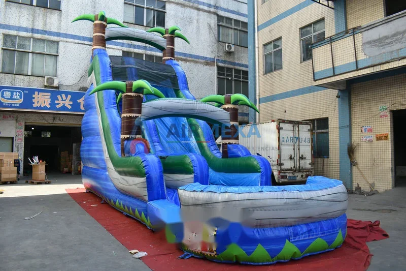 Resbaladilla acuática inflable Blue Crush de 6.3 metros con piscina de recepción