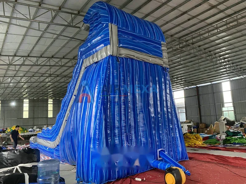 Resbaladilla inflable doble Ocean Wave wet/dry en evento acuático