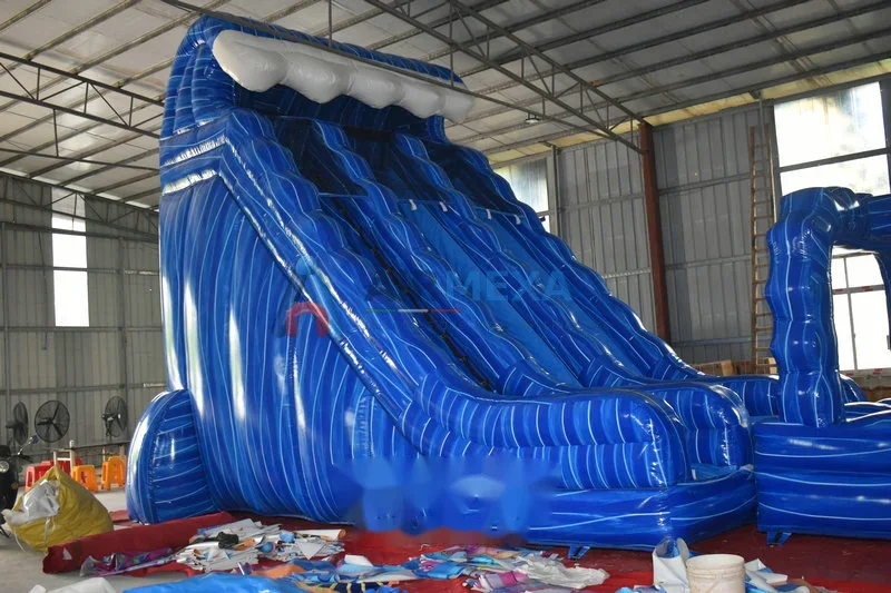 Resbaladilla acuática inflable Monster de 15 metros con alberca de recepción